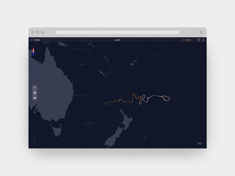 Adrift screenshot - single track simulation
